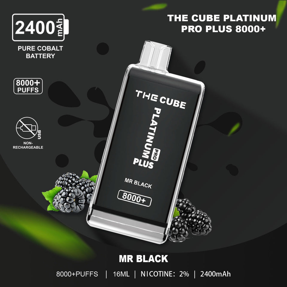 The Crystal Cube Platinum Pro Plus 8000+ Disposable Vape(non-recharcheable) - Any 2 For £22