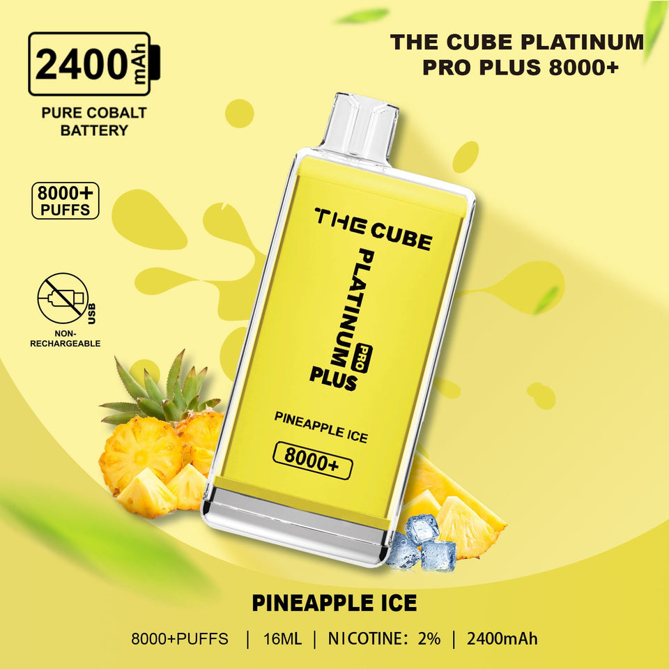 The Crystal Cube Platinum Pro Plus 8000+ Disposable Vape(non-recharcheable) - Any 2 For £22