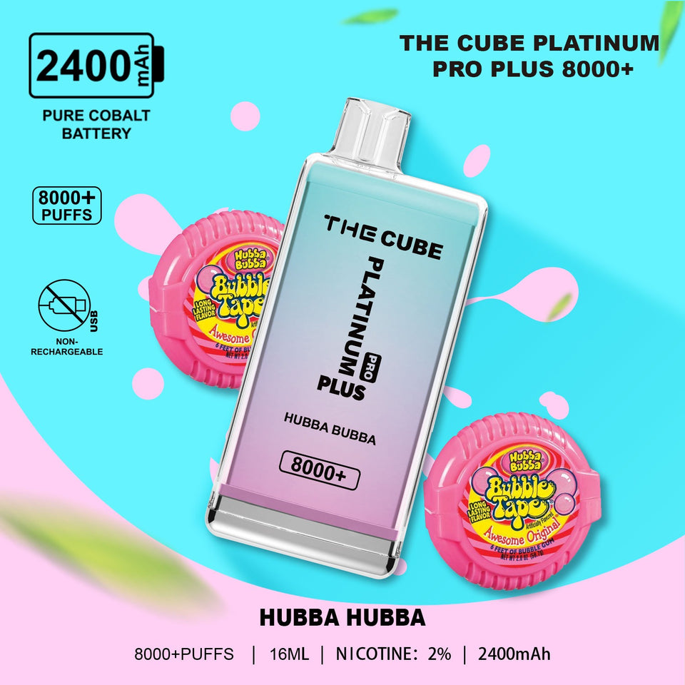 The Crystal Cube Platinum Pro Plus 8000+ Disposable Vape(non-recharcheable) - Any 2 For £22