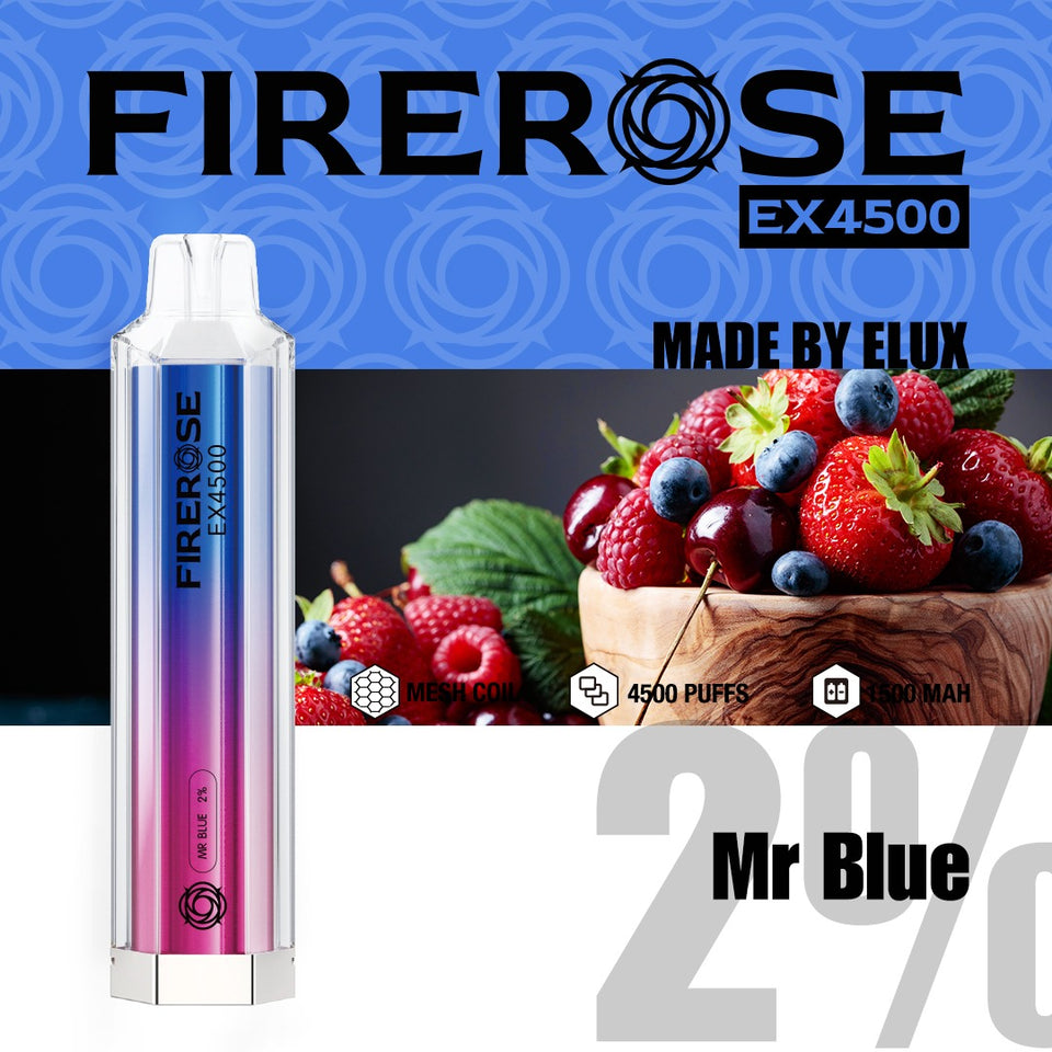 Elux FireRose EX4500 Puffs Disposable Vape Device - Any 3 for £27