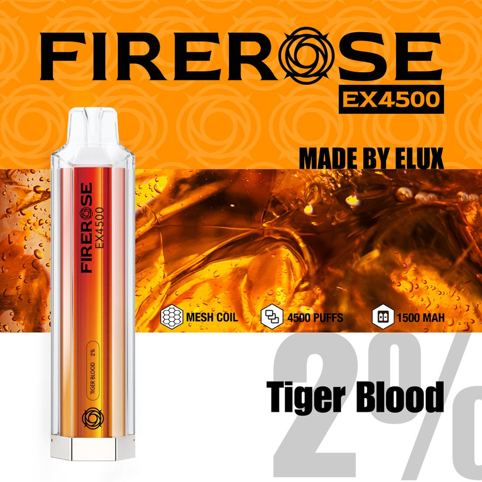 Elux FireRose EX4500 Puffs Disposable Vape Device - Any 3 for £27