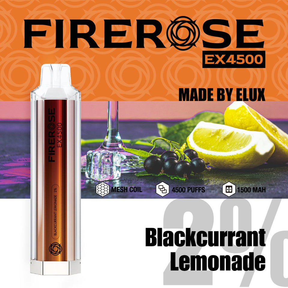 Elux FireRose EX4500 Puffs Disposable Vape Device - Any 3 for £27