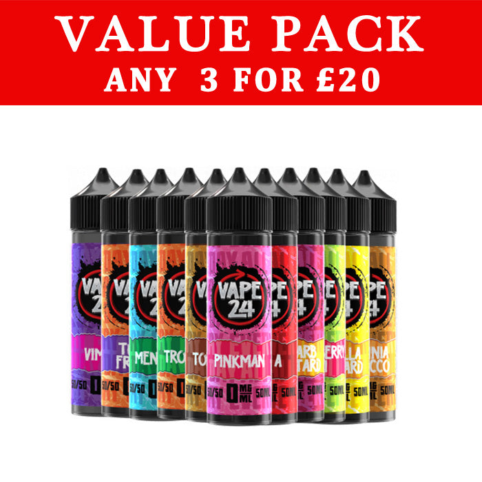 Vape 24 (50/50) 50ML - ANY 3 FOR £20